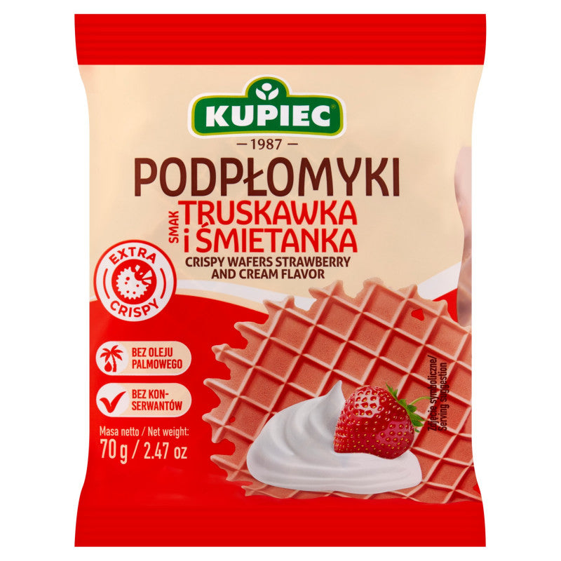 Kupiec Podpłomyki smak truskawka i śmietanka 70 g