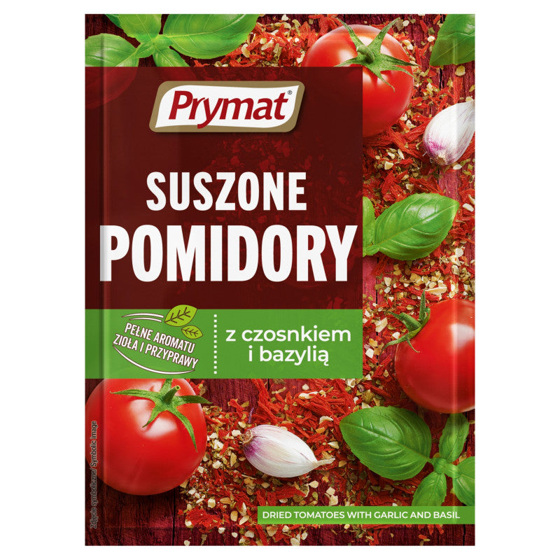 Prymat Suszone pomidory z czosnkiem i bazylią 15 g