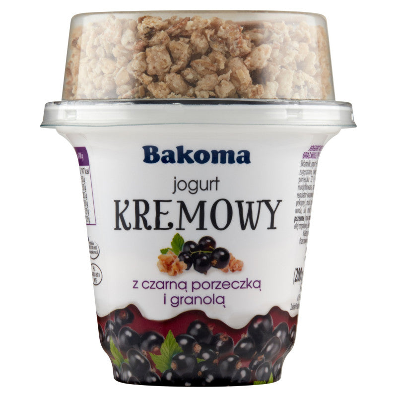 Bakoma Jogurt kremowy z czarną porzeczką i granolą 230 g