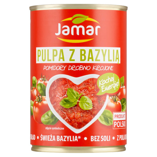 Jamar Pomidory drobno krojone pulpa z bazylią 400 g